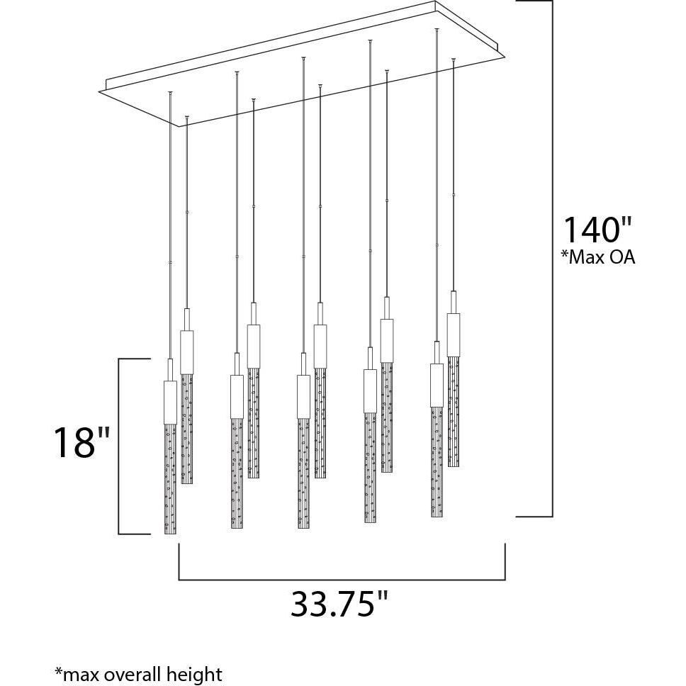 Scepter Linear Pendant Ceiling Light in Anodized Bronze