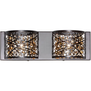 Inca 2 Light 16 inch Bronze Bath Vanity Light Wall Light in Clear/White, Without Bulb, 4.25 in.