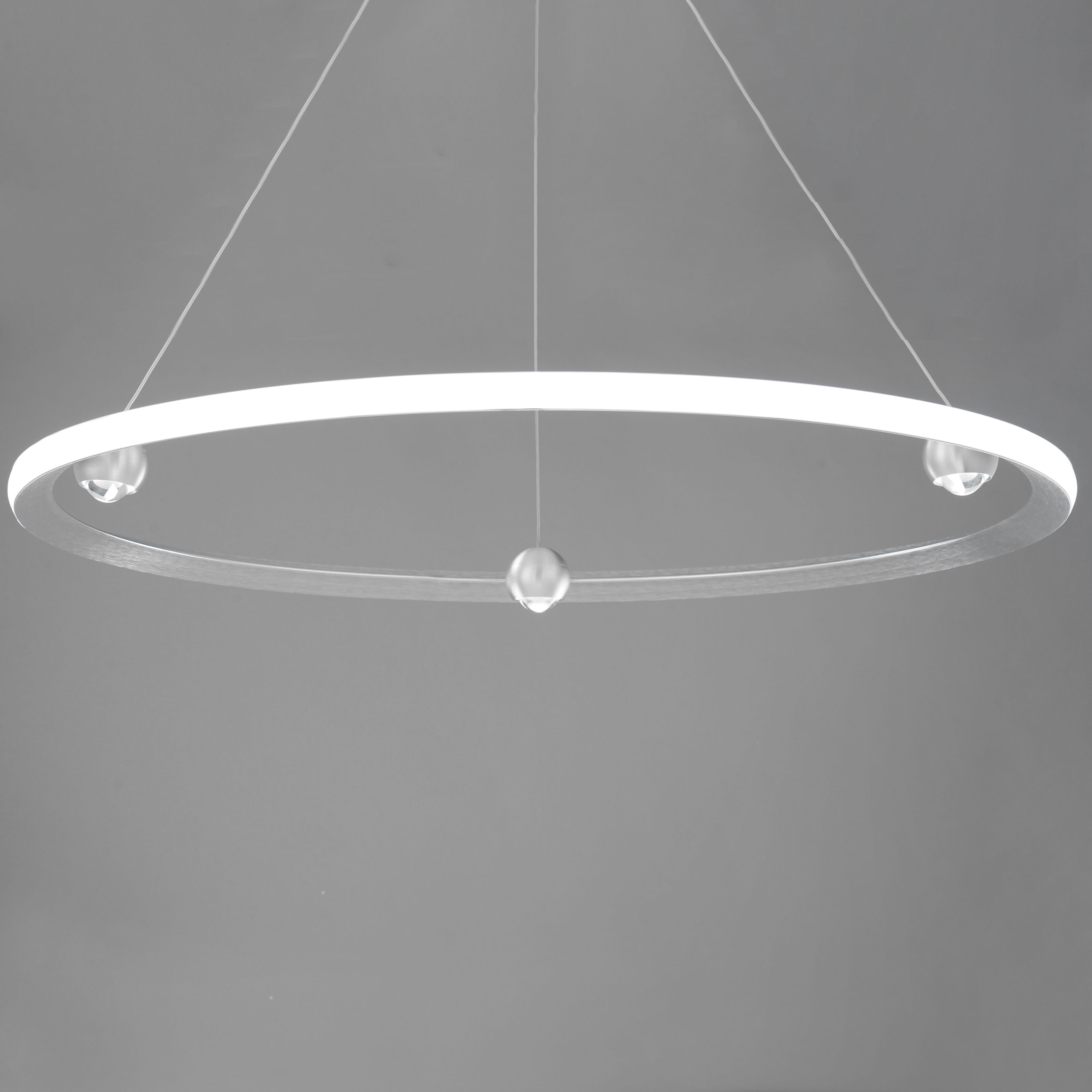Nodes LED 40 inch Brushed Aluminum Ring Pendant Ceiling Light