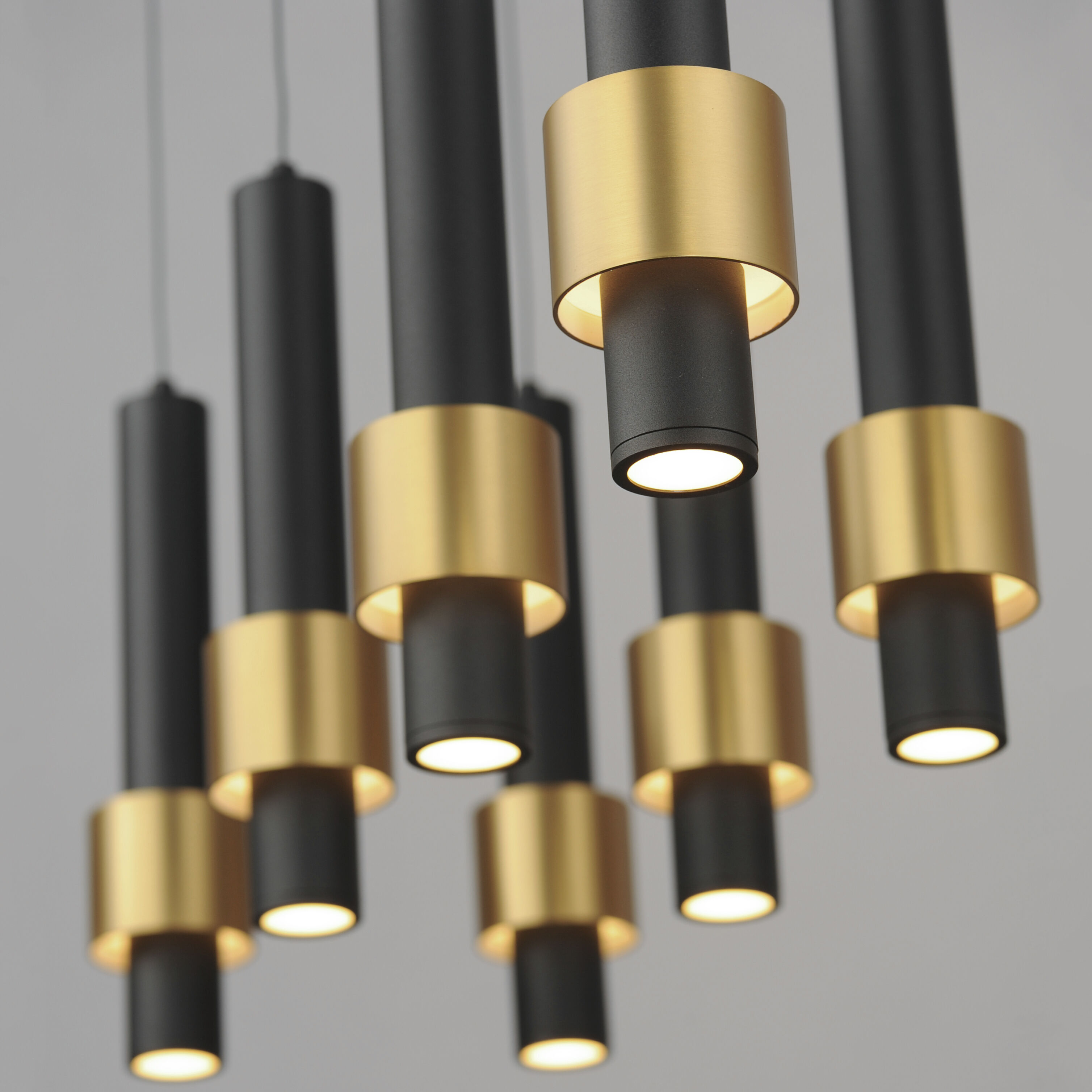 Reveal LED 32 inch Black and Gold Linear Pendant Ceiling Light in Black/Gold