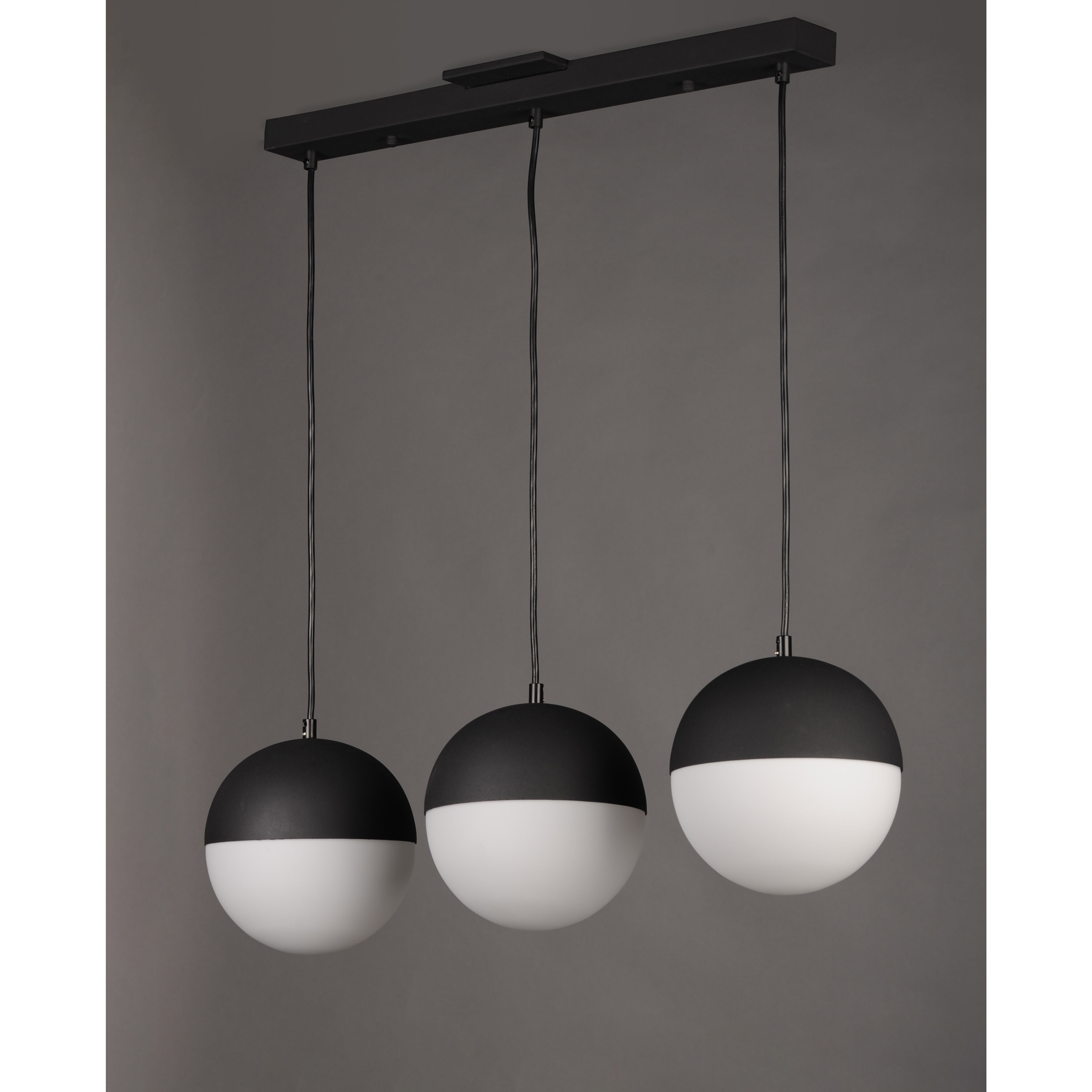 Half Moon LED 30.25 inch Black Linear Pendant Ceiling Light