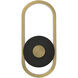 Gravity LED 13 inch Black and Gold Outdoor Wall Mount