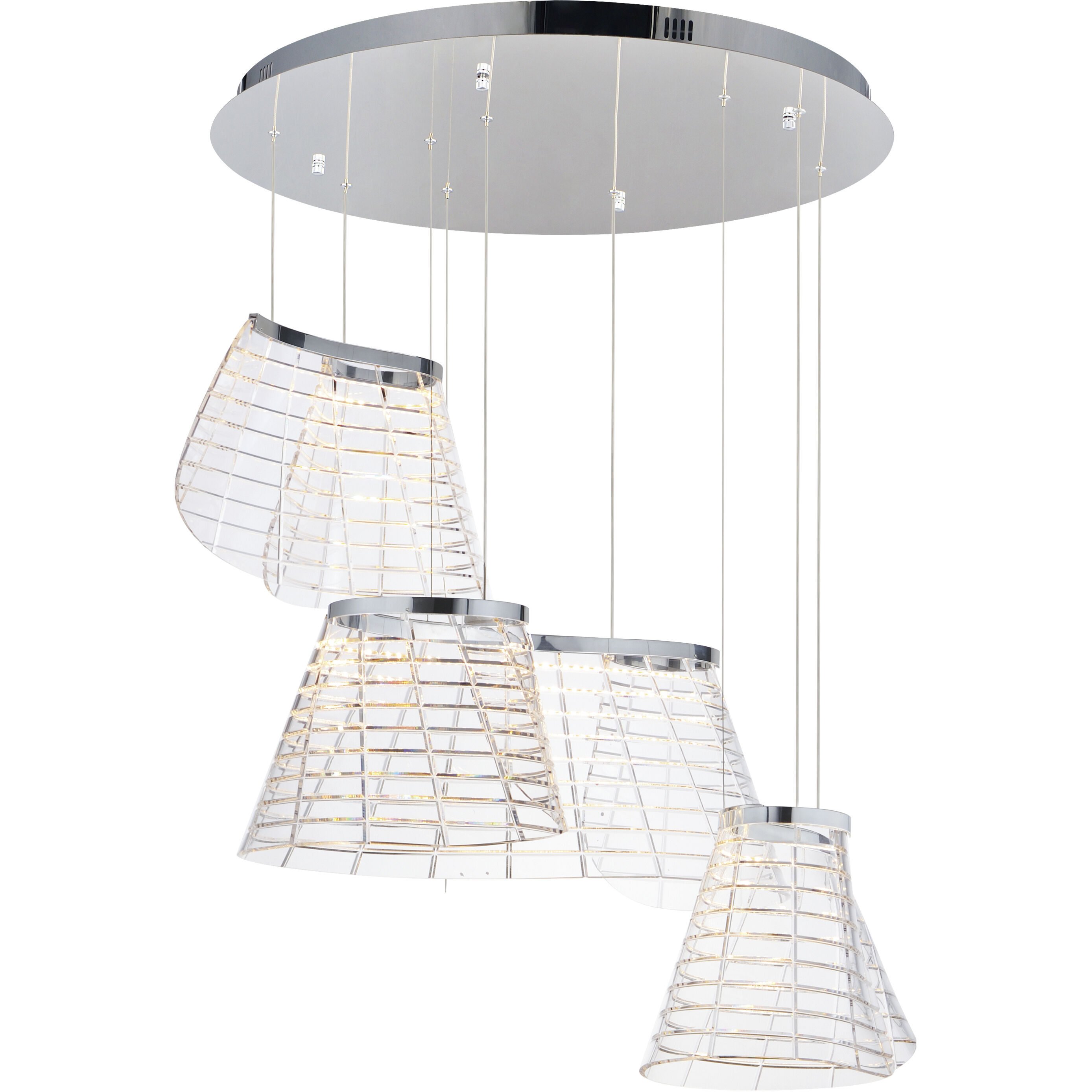 Tartan LED 23.5 inch Polished Chrome Multi-Light Pendant Ceiling Light