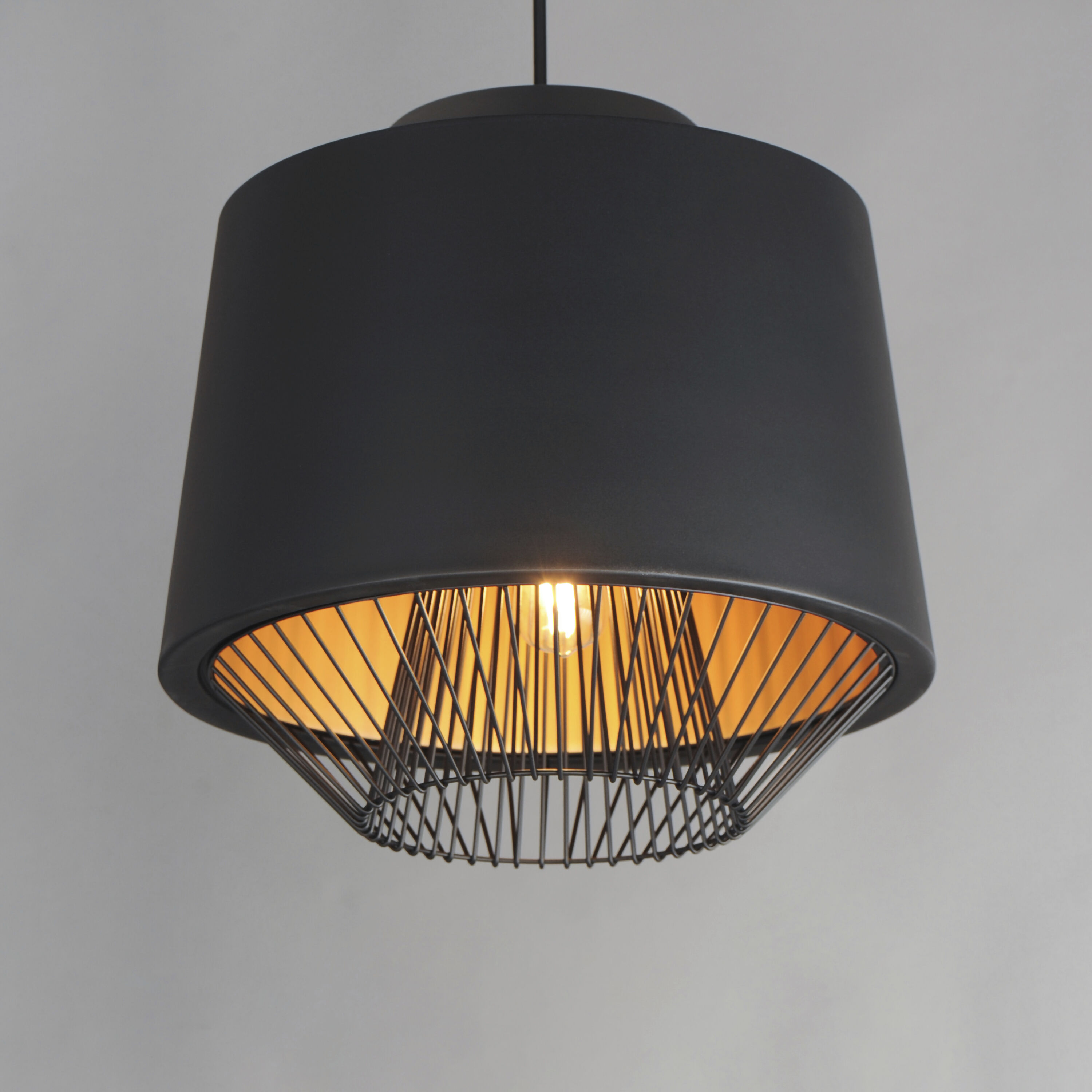 Phoenix LED 18.5 inch Black and Gold Single Pendant Ceiling Light in Black/Gold