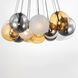 Burst LED 35.25 inch Black Multi-Light Pendant Ceiling Light in Multi Color