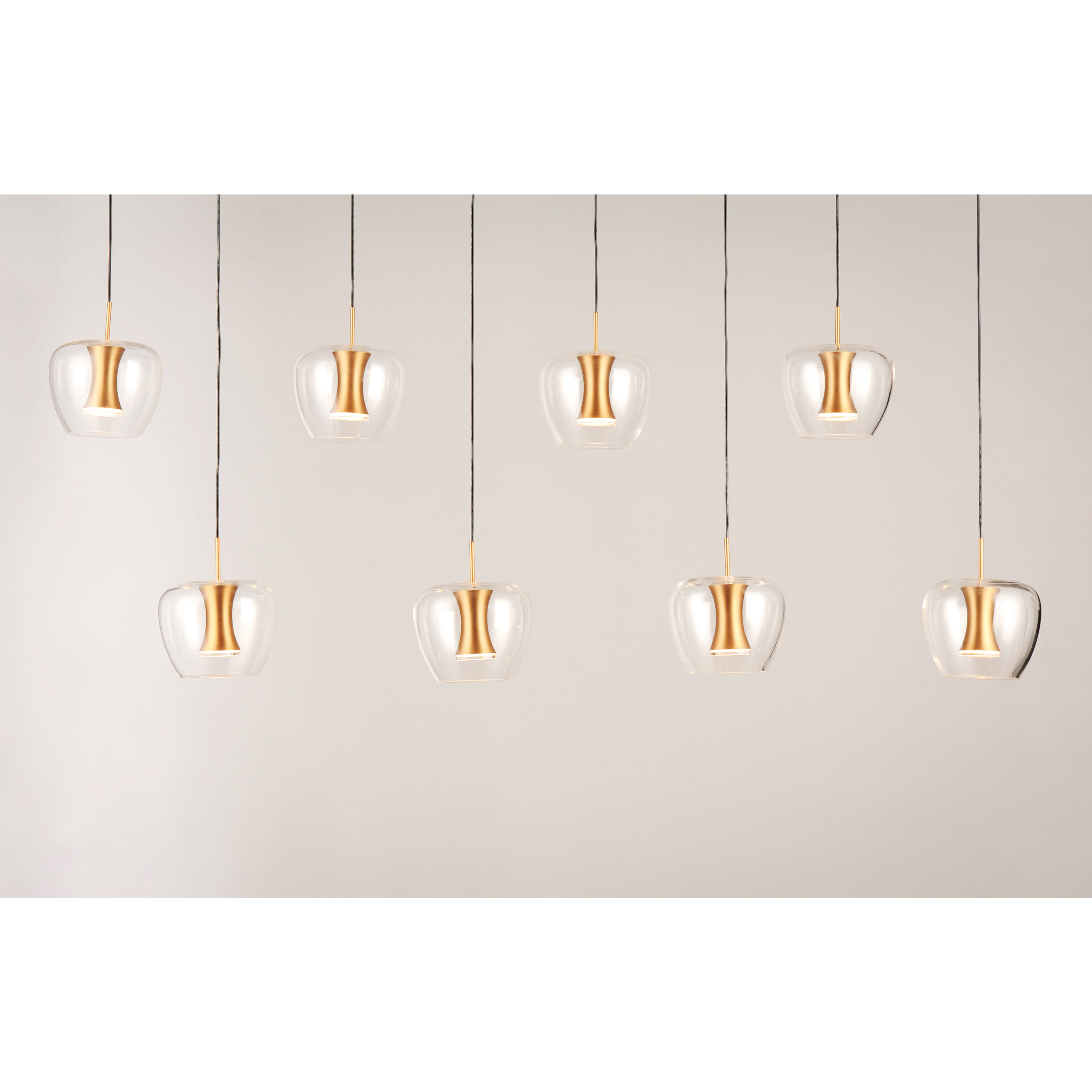 Newton LED 10.5 inch Black and Gold Multi-Light Pendant Ceiling Light