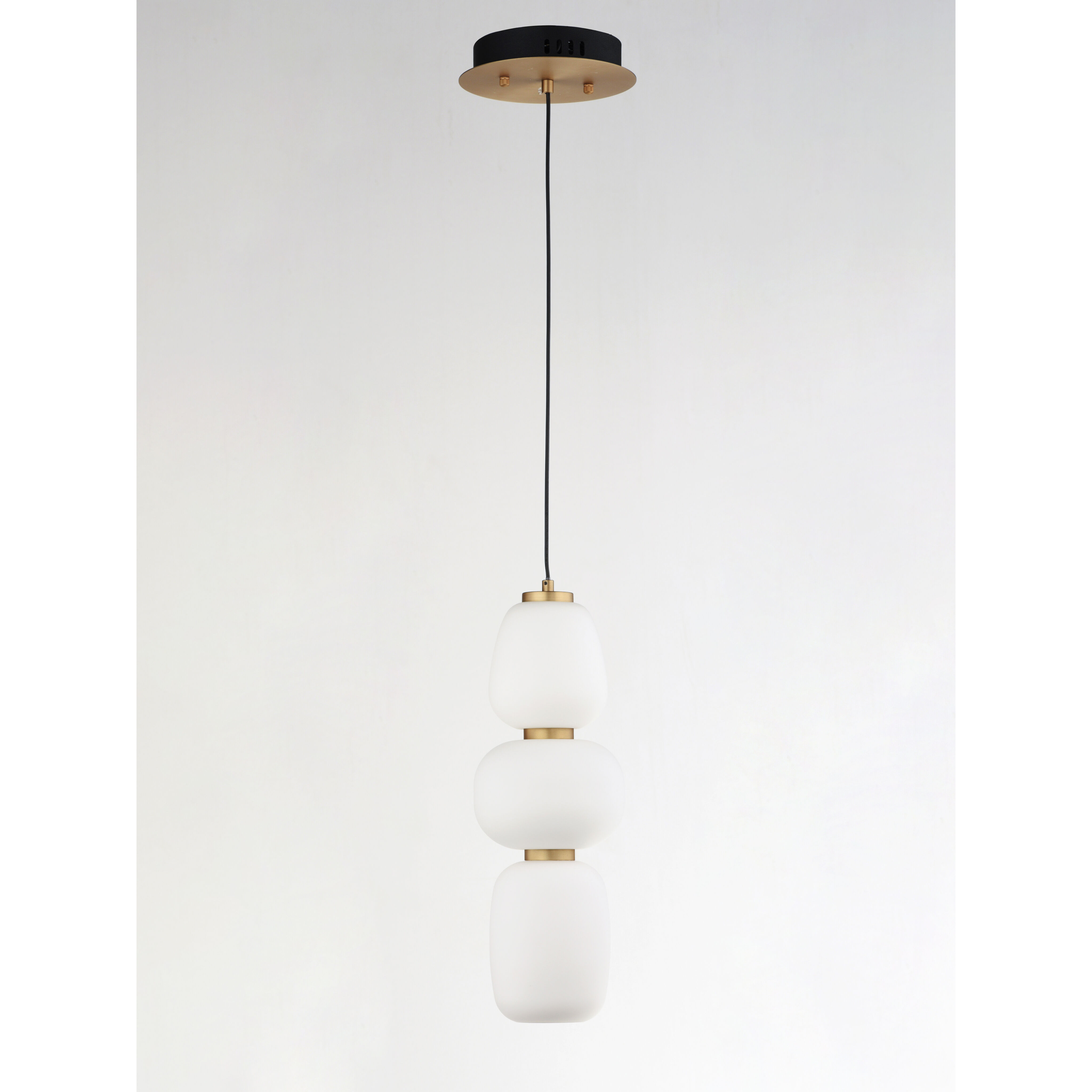 Soji LED 6 inch Black and Gold Single Pendant Ceiling Light