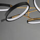 Hoopla LED 47.25 inch Black and Gold Single Pendant Ceiling Light in Black/Gold