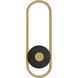 Gravity LED 18 inch Black and Gold Outdoor Wall Mount