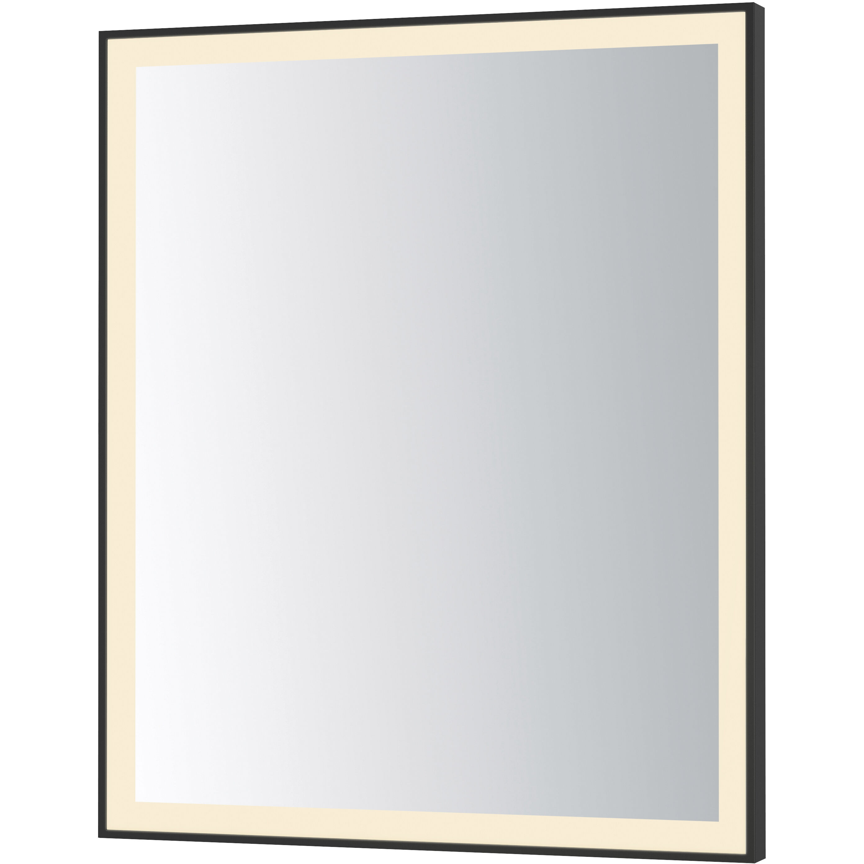 Framed 36 X 30 inch Black LED Mirror