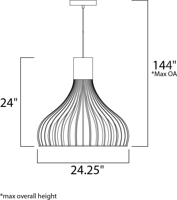 Turbo LED LED 24.25 inch Polished Chrome Single Pendant Ceiling Light