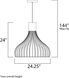 Turbo LED LED 24 inch Polished Chrome Single Pendant Ceiling Light