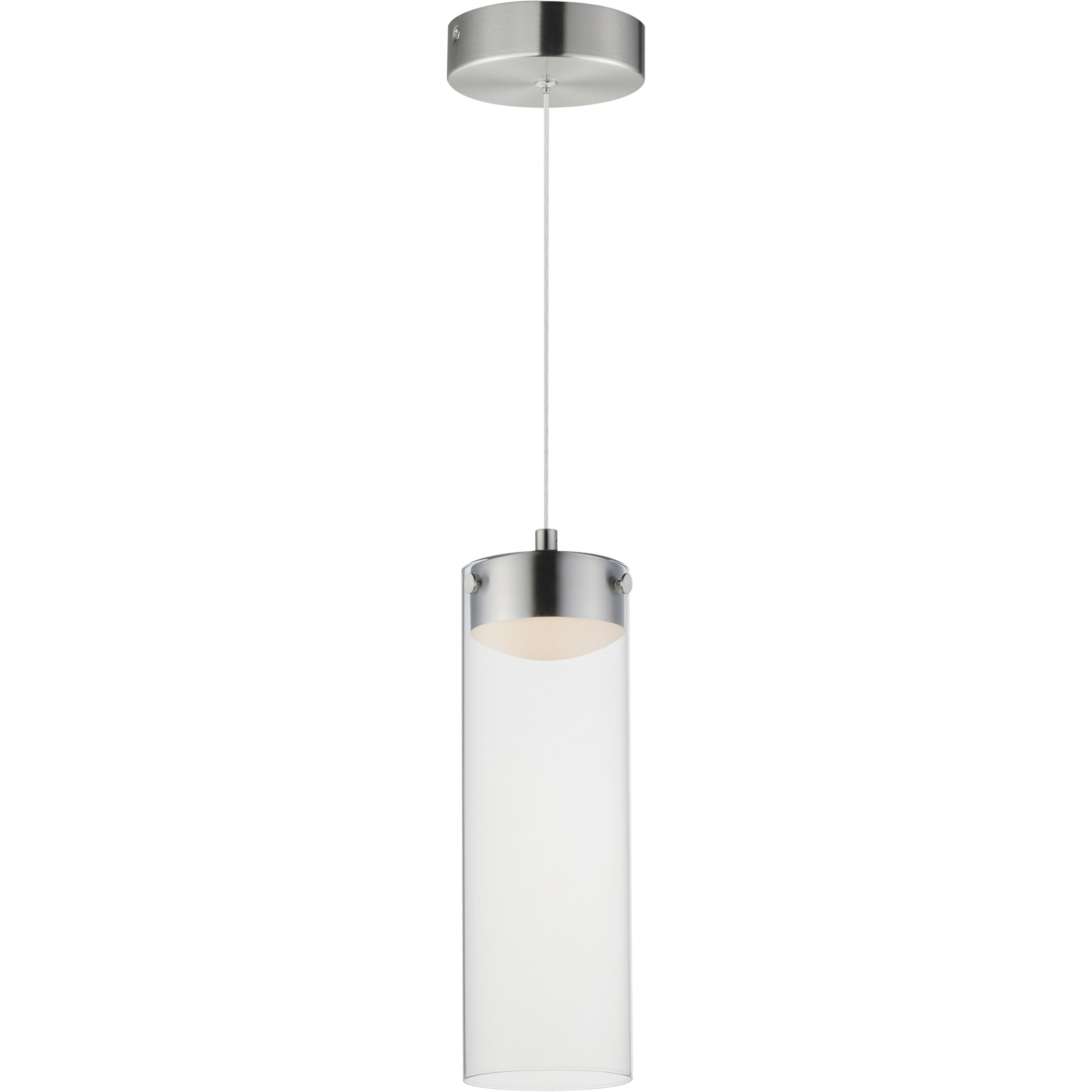 Highball Satin Nickel Multi-Light Pendant Ceiling Light in Clear