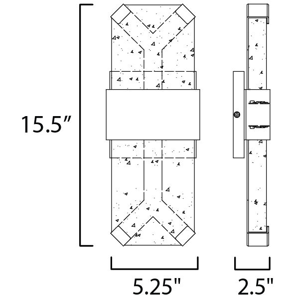 Rune LED 15.5 inch Black Outdoor Wall Sconce