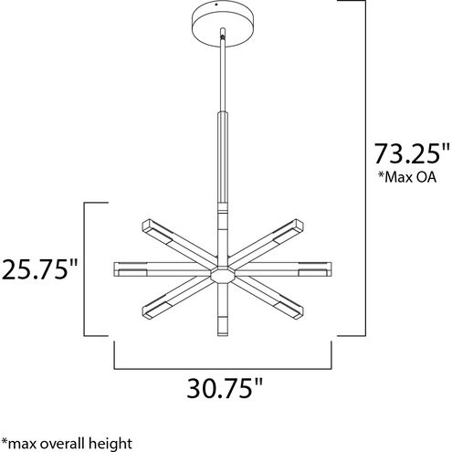 Spoke LED LED 30.75 inch Matte White Single Pendant Ceiling Light