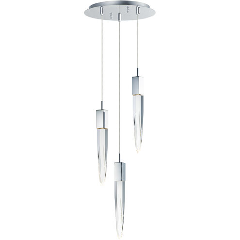 Quartz LED 13 inch Polished Chrome Multi-Light Pendant Ceiling Light