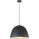 Fungo LED 23.5 inch Black and Satin Brass Single Pendant Ceiling Light in Black/Satin Brass