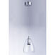 Sven LED 8 inch Polished Chrome and Silver Single Pendant Ceiling Light