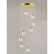 Swank LED 19 inch Natural Aged Brass Multi-Light Pendant Ceiling Light