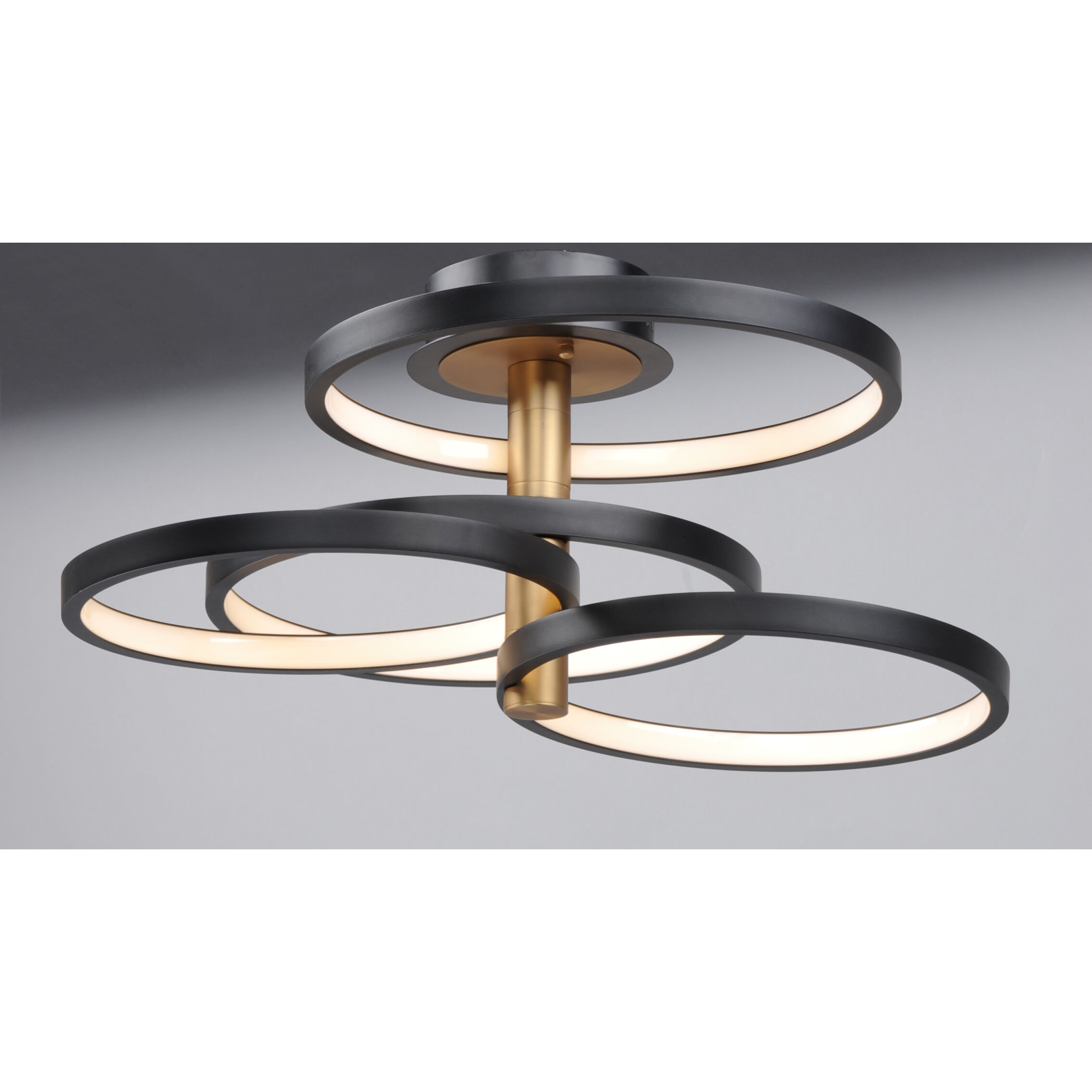 Hoopla LED 33.5 inch Black and Gold Multi-Light Pendant Ceiling Light