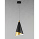 Mermaid LED 8.75 inch Black and Metallic Gold Mini Pendant Ceiling Light