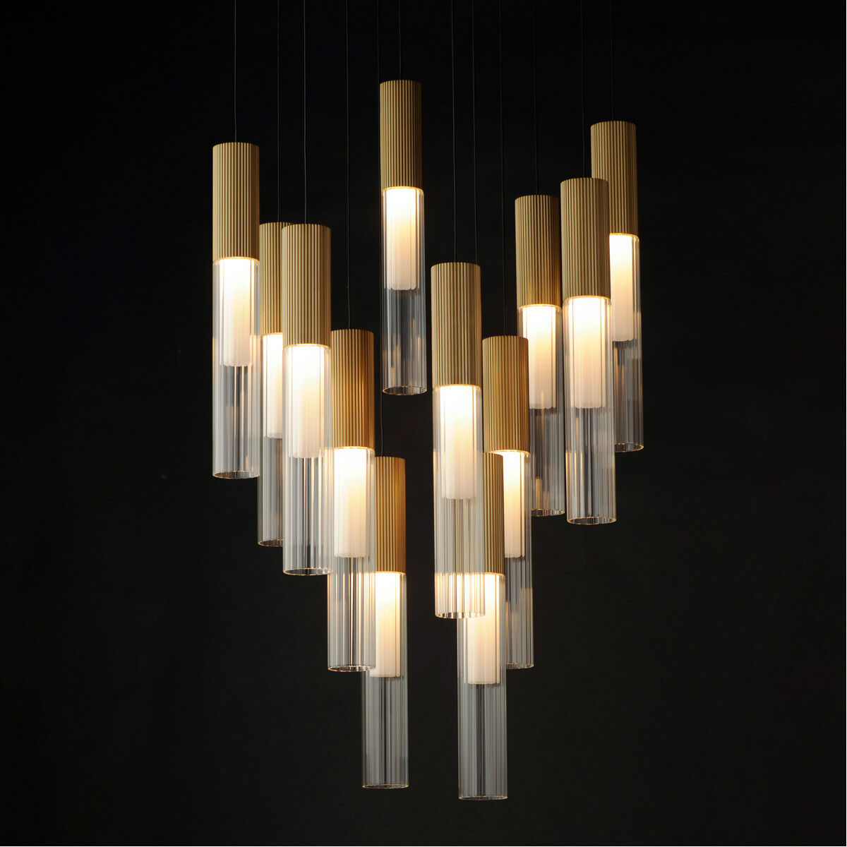 Reeds LED 22.5 inch Gold Multi-Light Pendant Ceiling Light