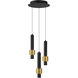 Reveal LED 11 inch Black and Gold Multi-Light Pendant Ceiling Light
