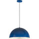 Hemisphere LED 24 inch Gloss Navy/Aluminum Single Pendant Ceiling Light in Gloss Navy and Aluminum