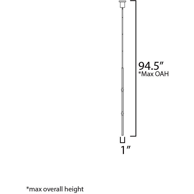 Dorian LED 1 inch Gold Single Pendant Ceiling Light