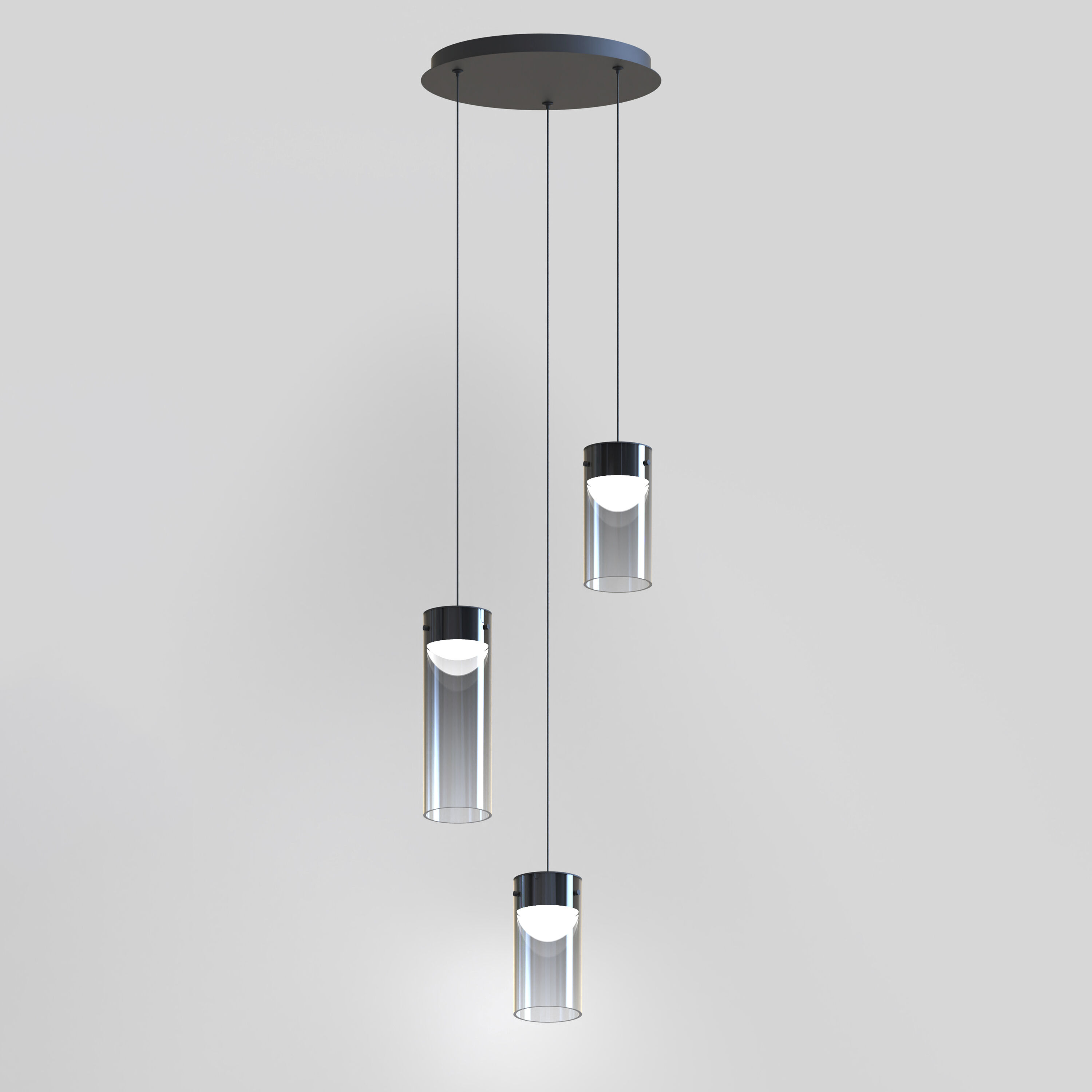 Highball LED 12.5 inch Gunmetal Multi-Light Pendant Ceiling Light in Graduating Smoke