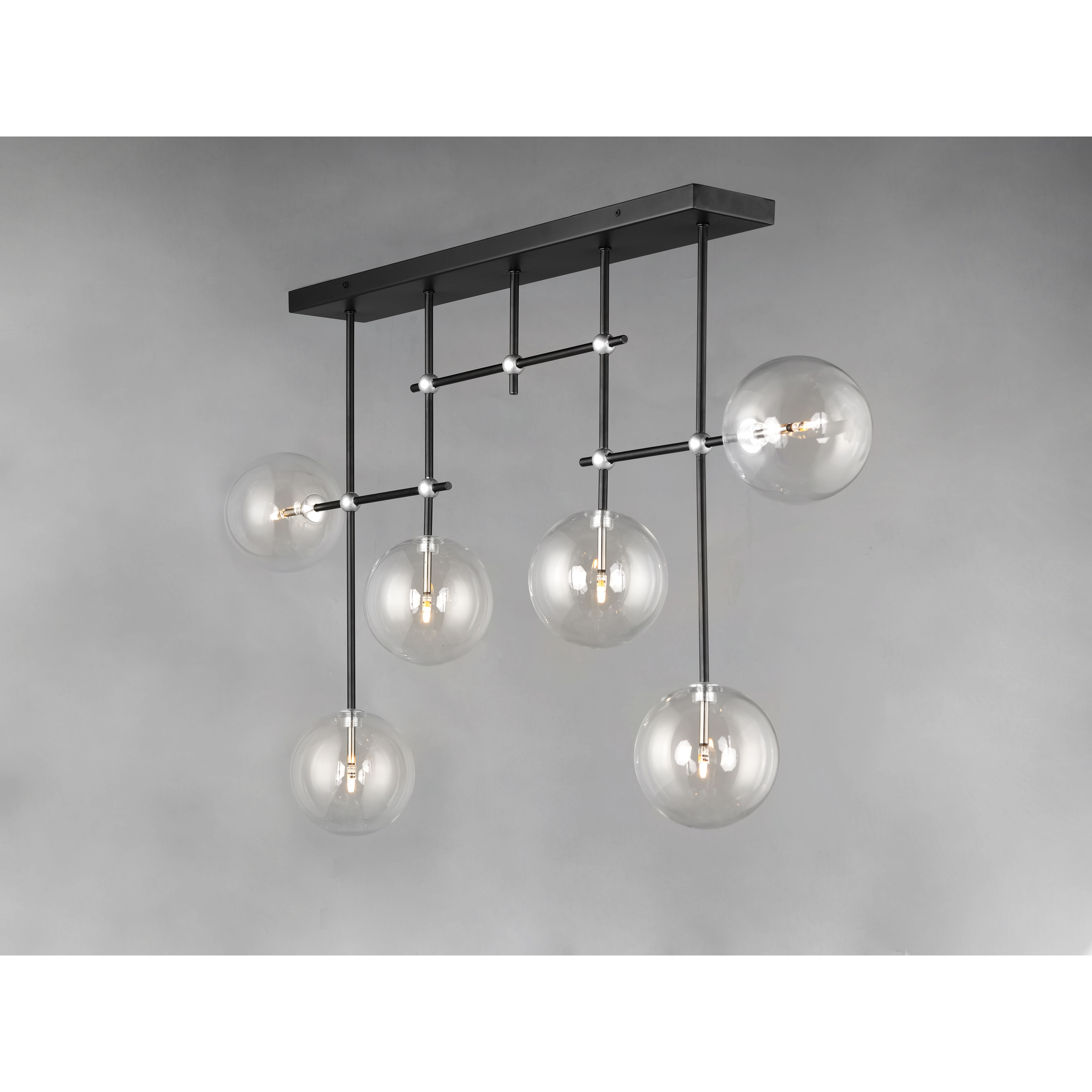 Global LED 6 inch Black and Satin Nickel Multi-Light Pendant Ceiling Light