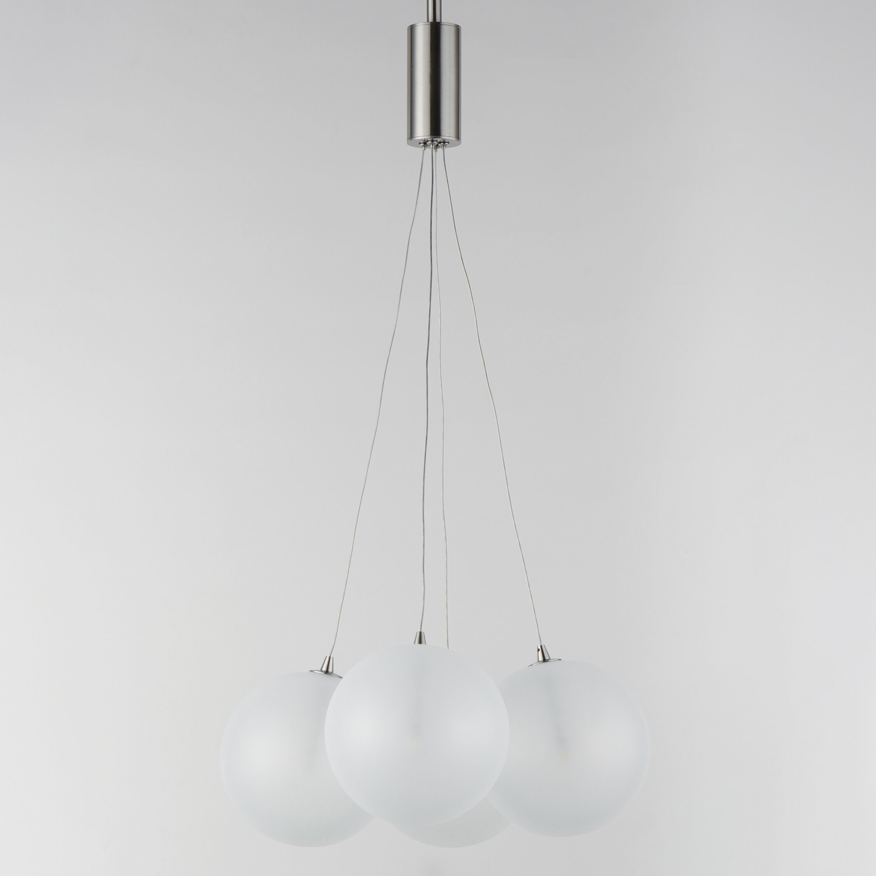 Burst LED 17 inch Satin Nickel Multi-Light Pendant Ceiling Light in Translucent Frost