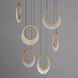 Lyra LED 20.25 inch Gold Multi-Light Pendant Ceiling Light