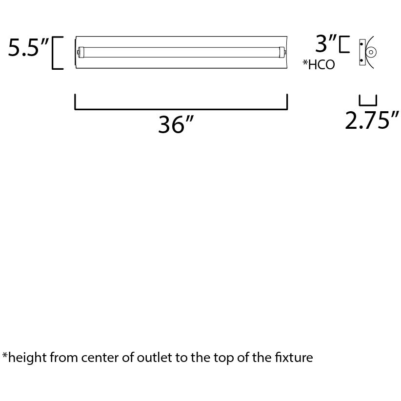 Reflect LED 36 inch Black and Polished Nickel Bath Vanity Light Wall Light