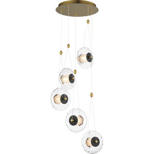 Amulet LED 20.25 inch Black and Natural Aged Brass Multi-Light Pendant Ceiling Light