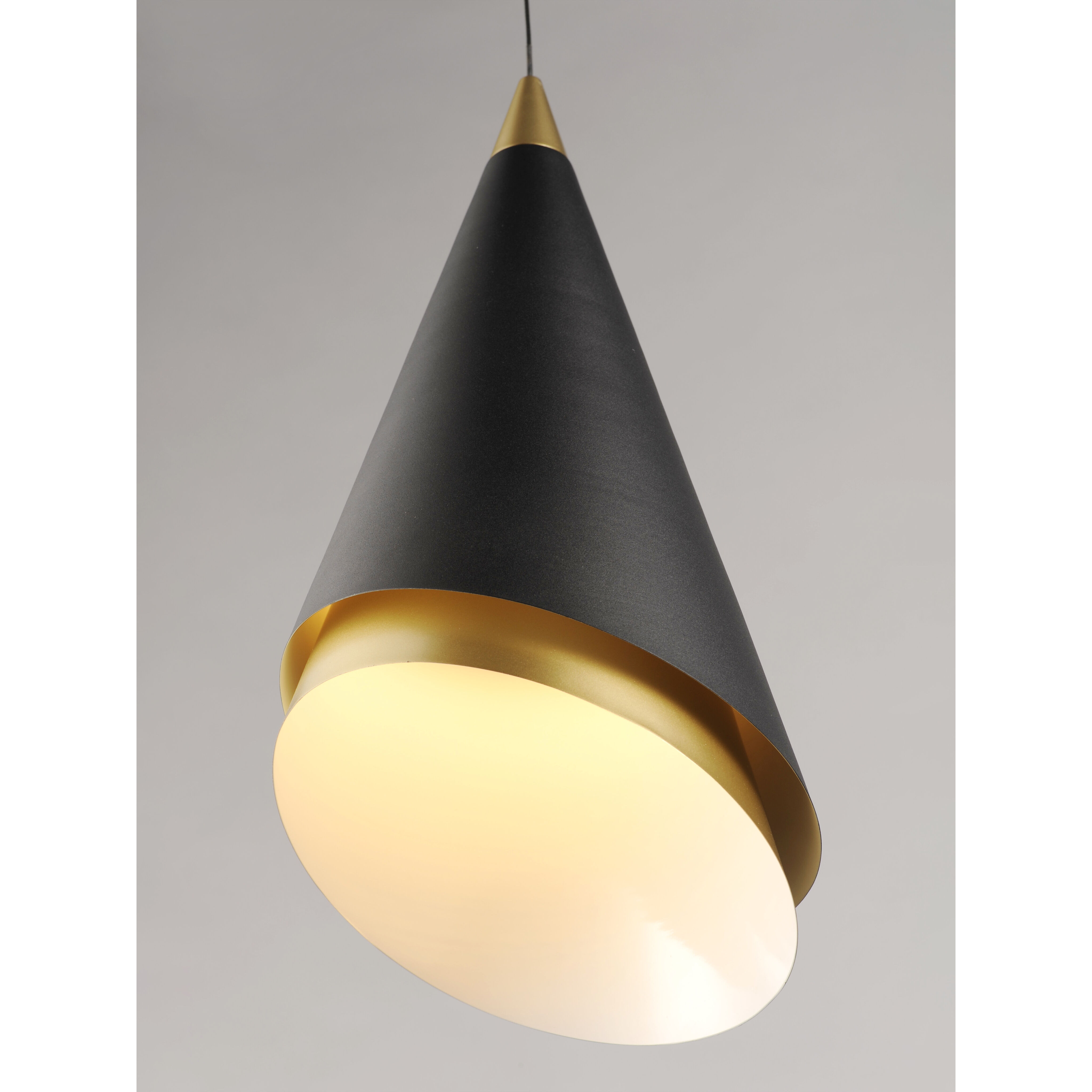 Mermaid LED 8.75 inch Black and Metallic Gold Mini Pendant Ceiling Light