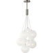 Burst LED 19.75 inch Satin Nickel Multi-Light Pendant Ceiling Light in Translucent Frost