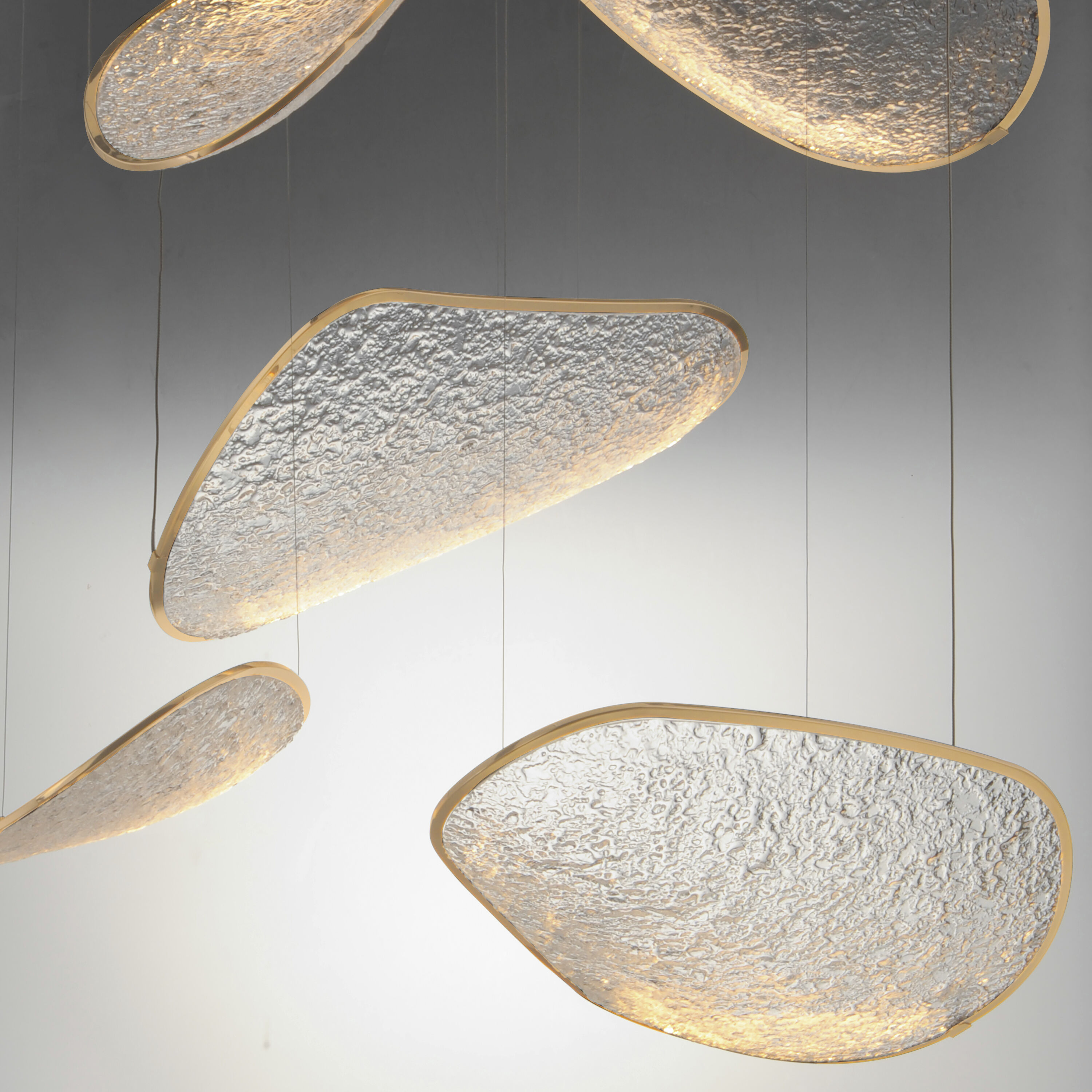 Moonscapes LED 39.5 inch Brushed Champagne Multi-Light Pendant Ceiling Light