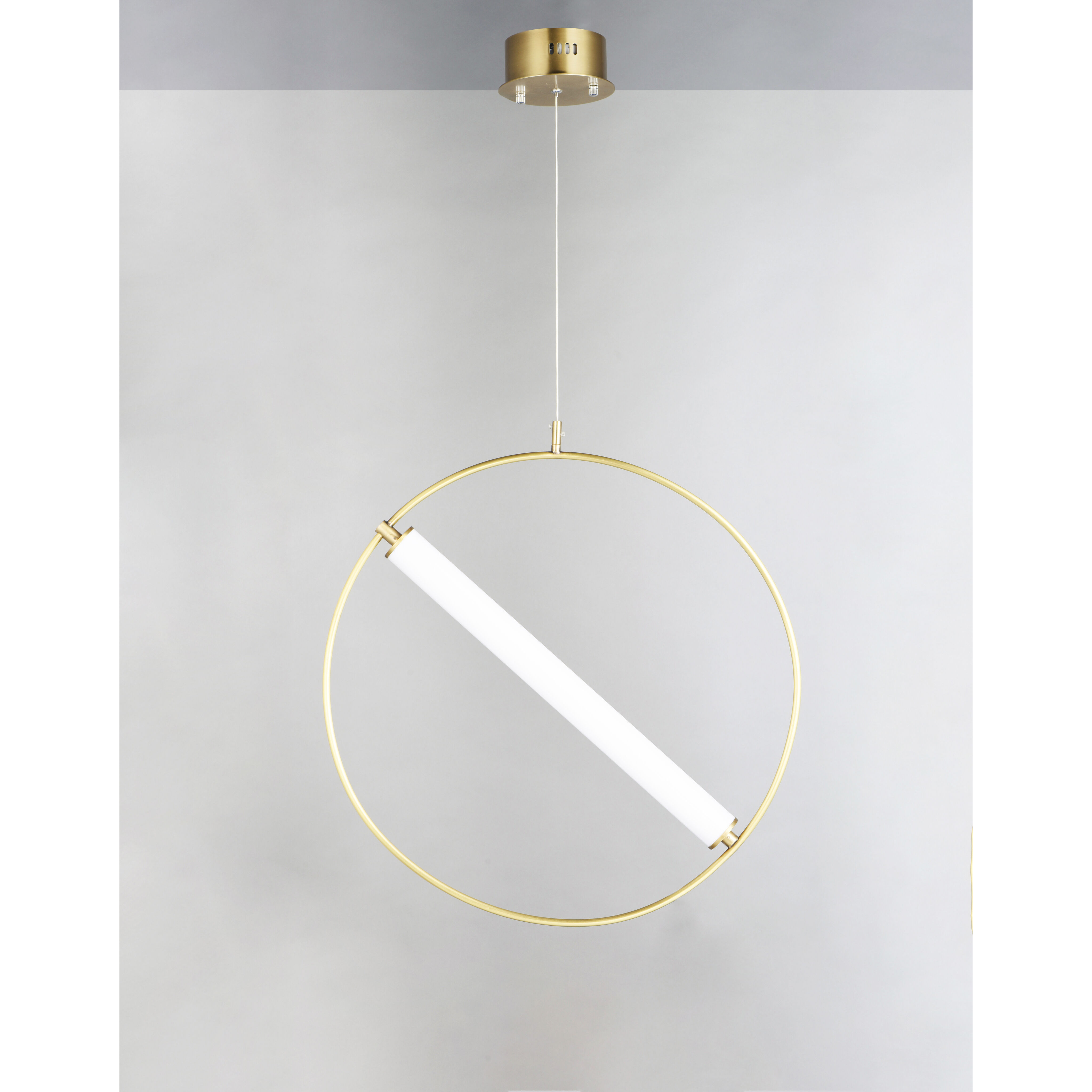 Flare LED 6.25 inch Black and Soft Gold Single Pendant Ceiling Light