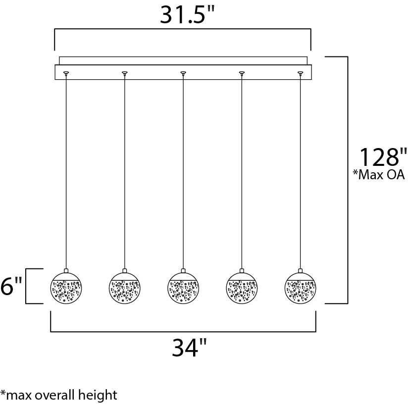 Orb II LED 7 inch Polished Chrome Multi-Light Pendant Ceiling Light