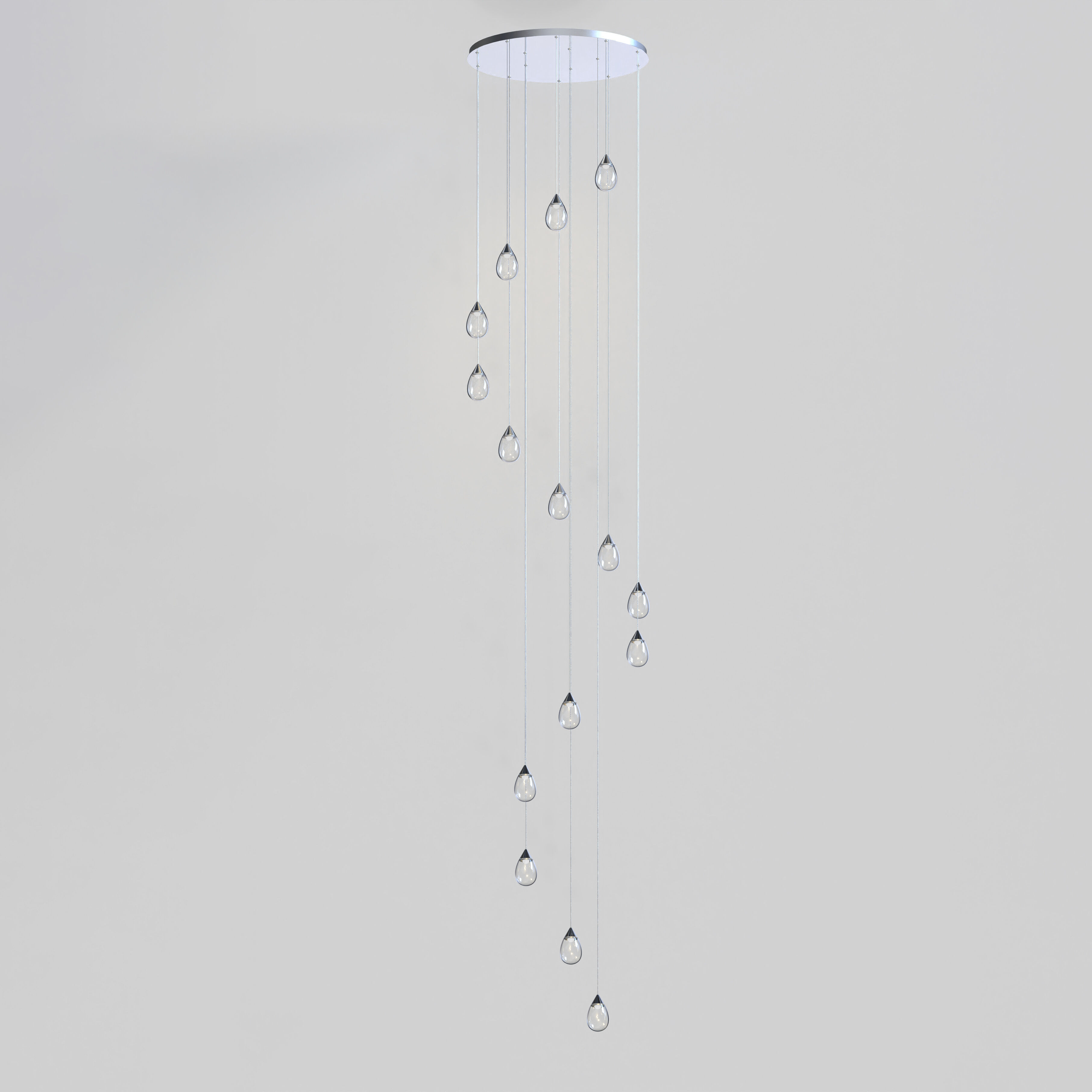 Dewdrop LED 33.75 inch Polished Chrome Multi-Light Pendant Ceiling Light