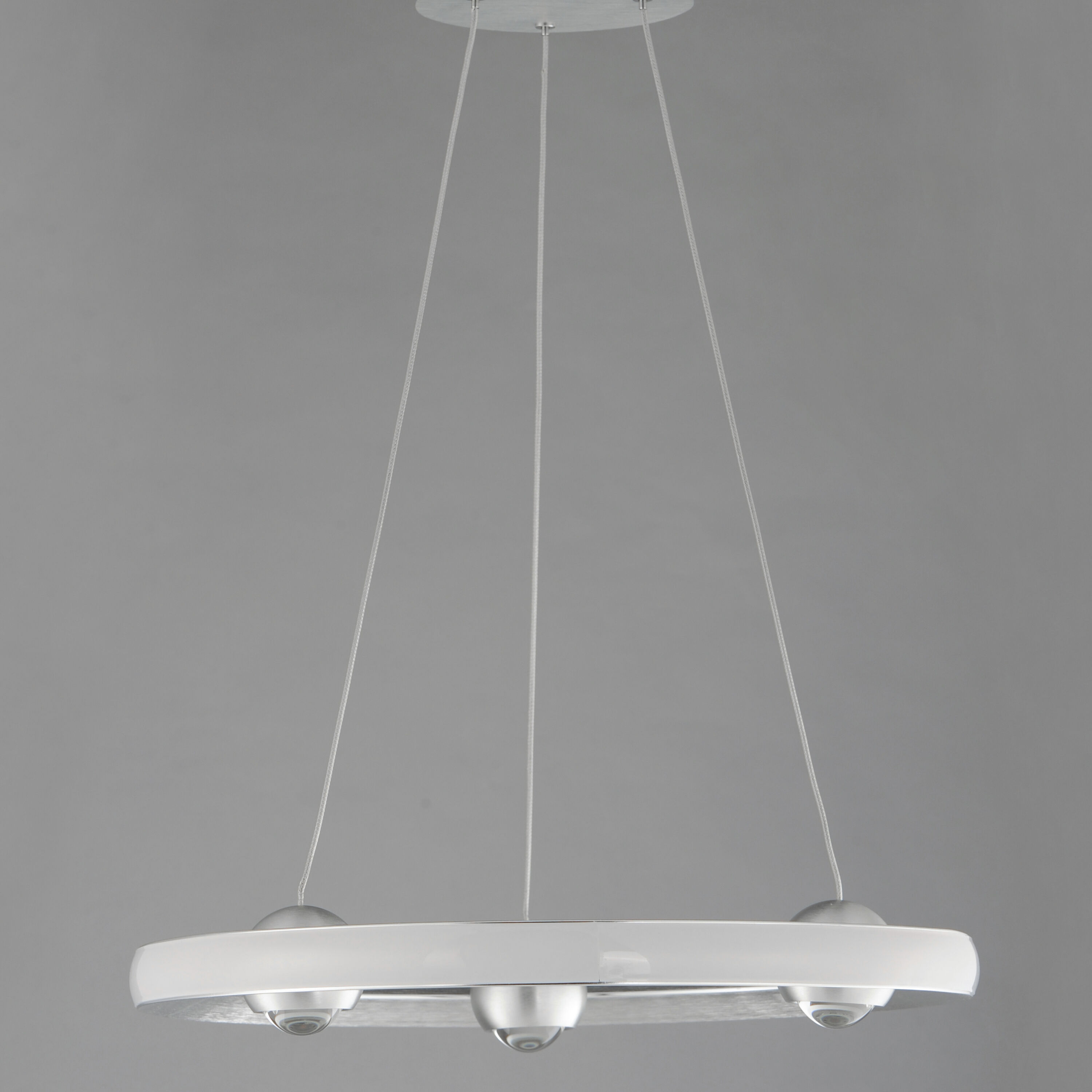 Nodes LED 18 inch Brushed Aluminum Ring Pendant Ceiling Light