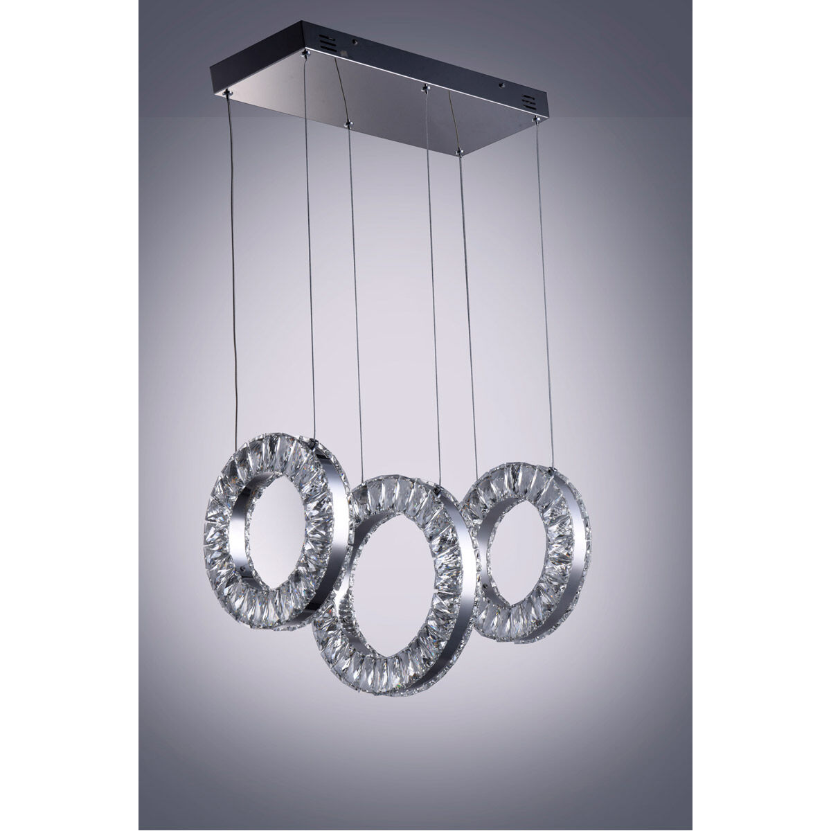 Charm LED 20.5 inch Polished Chrome Linear Pendant Ceiling Light