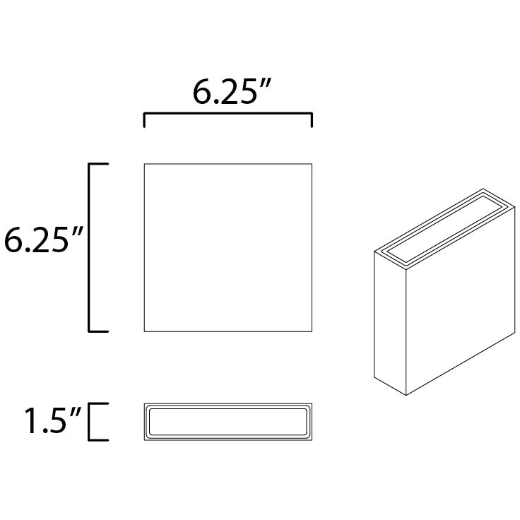 Brik LED 6.25 inch Black Outdoor Wall Sconce