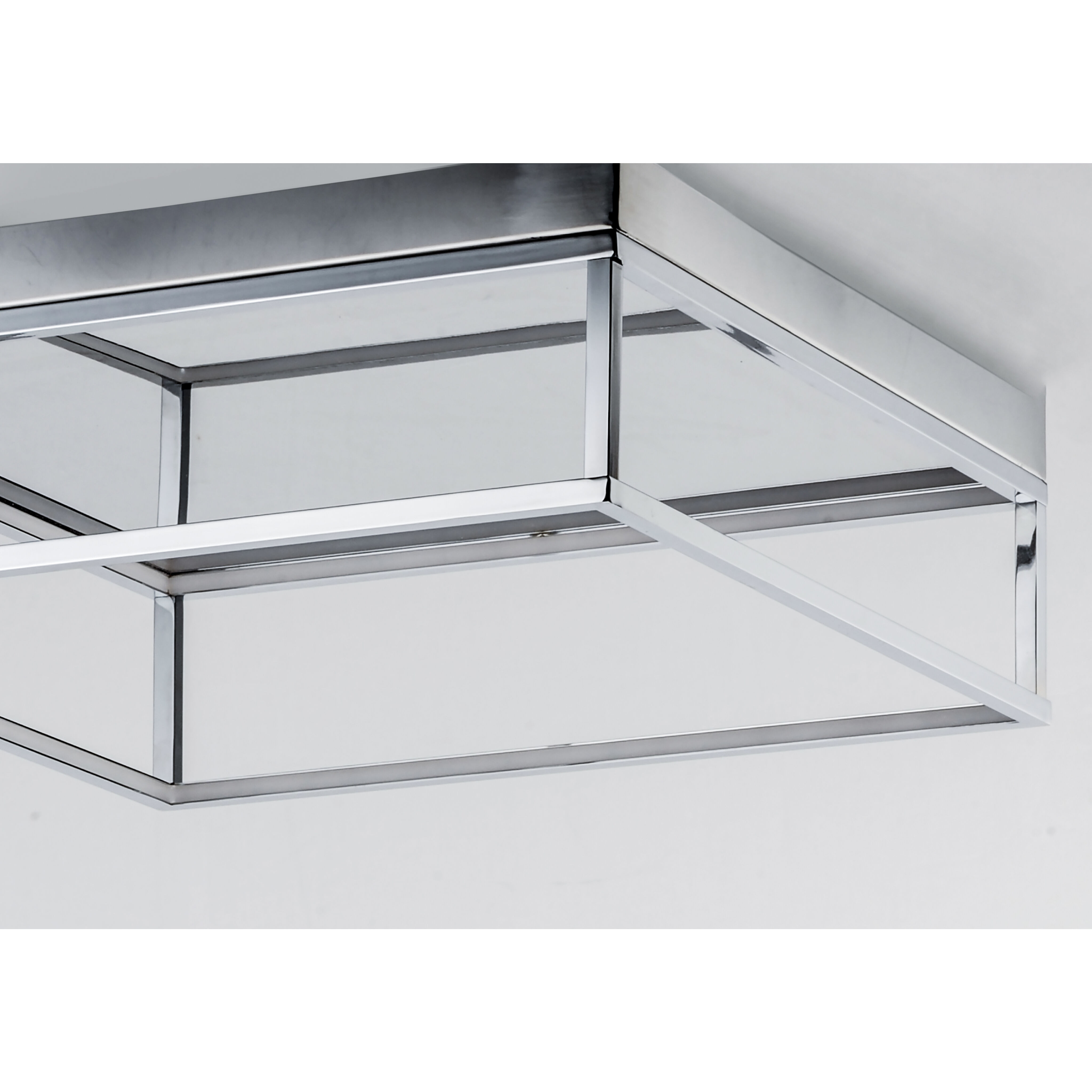 4 Square LED 20 inch Polished Chrome Flush Mount Chandelier Ceiling Light