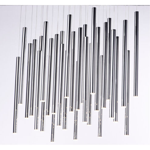 Flute LED 11.75 inch Black Chrome Multi-Light Pendant Ceiling Light
