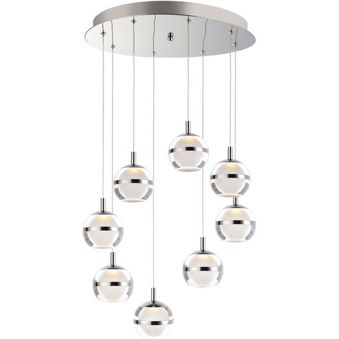 Swank LED 19 inch Polished Chrome Multi-Light Pendant Ceiling Light