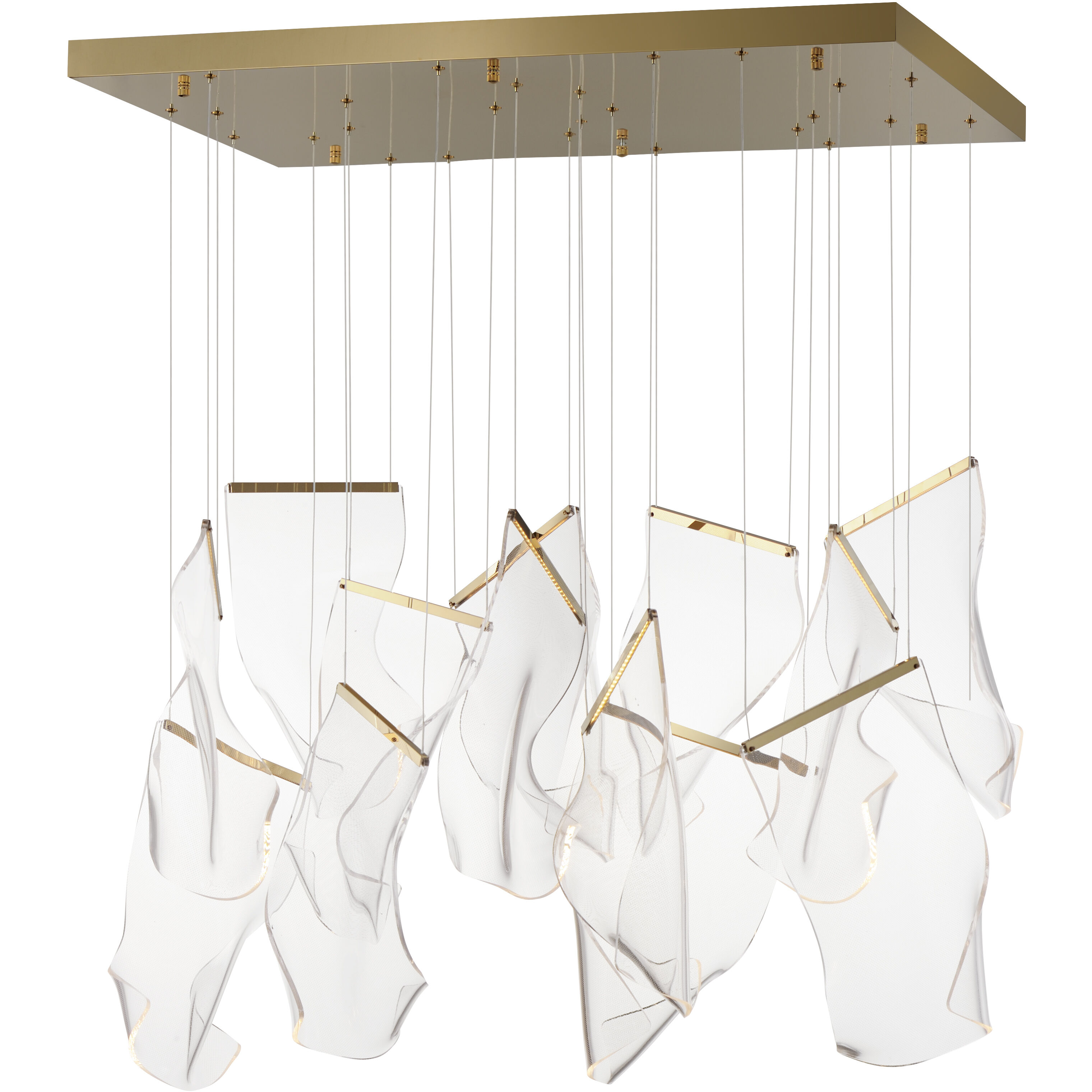 Rinkle LED 23.5 inch French Gold Multi-Light Pendant Ceiling Light