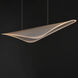 Manta Linear Pendant Ceiling Light in Polished Chrome, Clear Ribbed