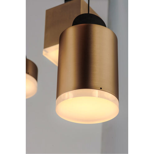 Nob LED 13.5 inch Black and Gold Multi-Light Pendant Ceiling Light